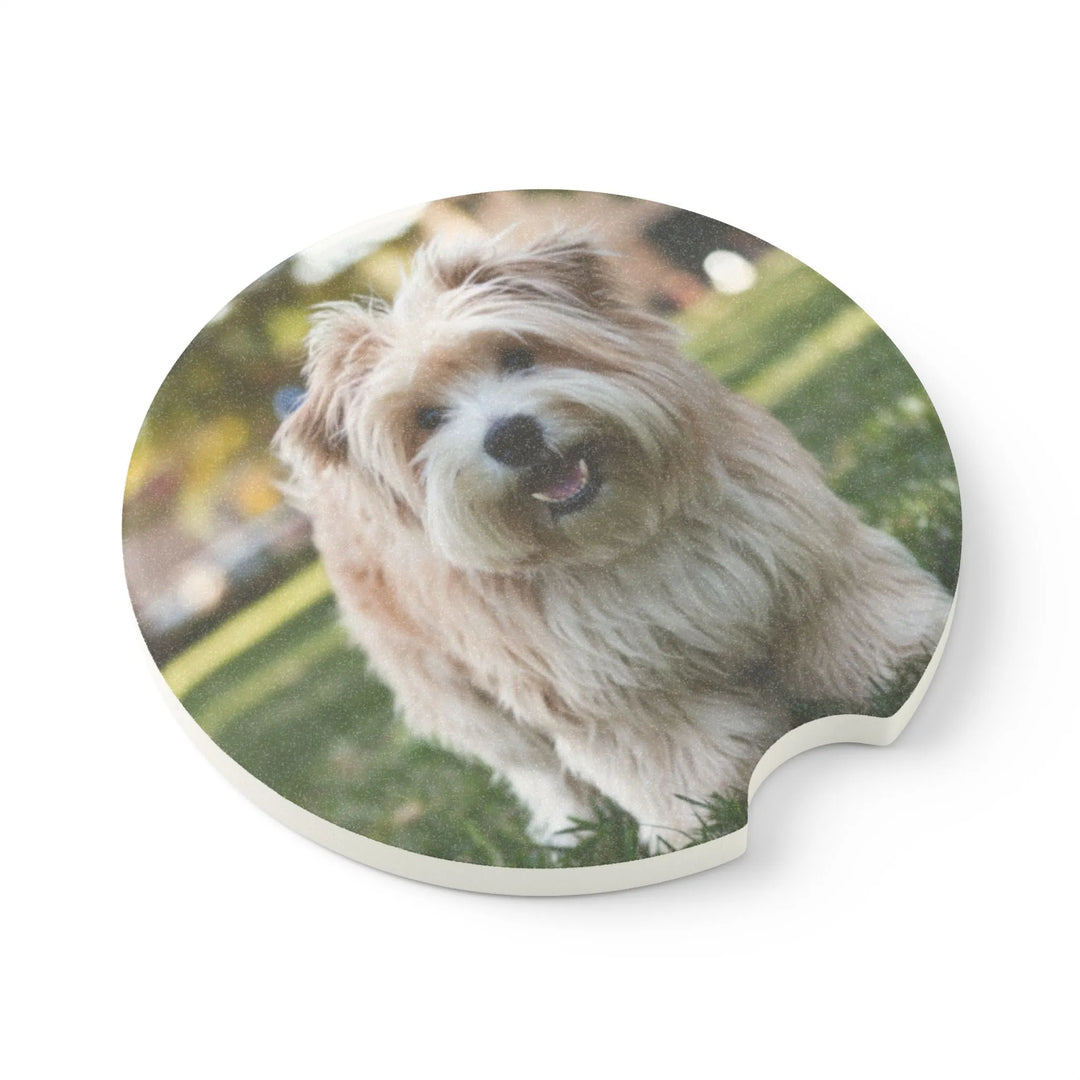 Personalized Pet Photo Soapstone Car Coaster - Cute Dog Lover Accessory - iCustomLabel