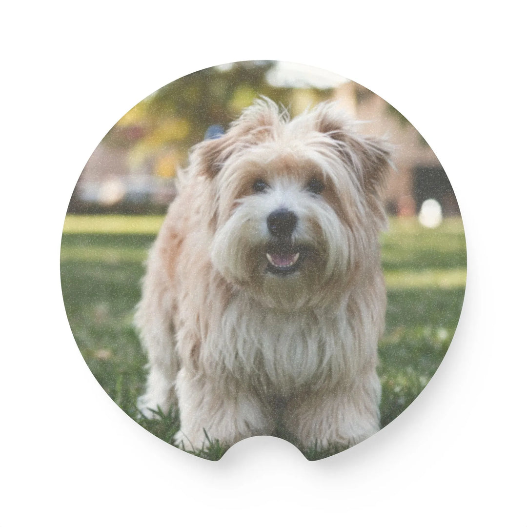 Personalized Pet Photo Soapstone Car Coaster - Cute Dog Lover Accessory - iCustomLabel