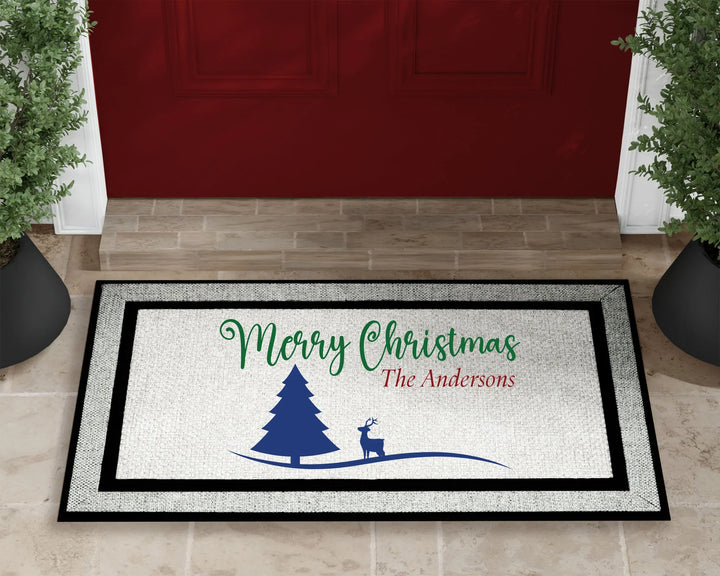 Personalized Winter Christmas Doormat