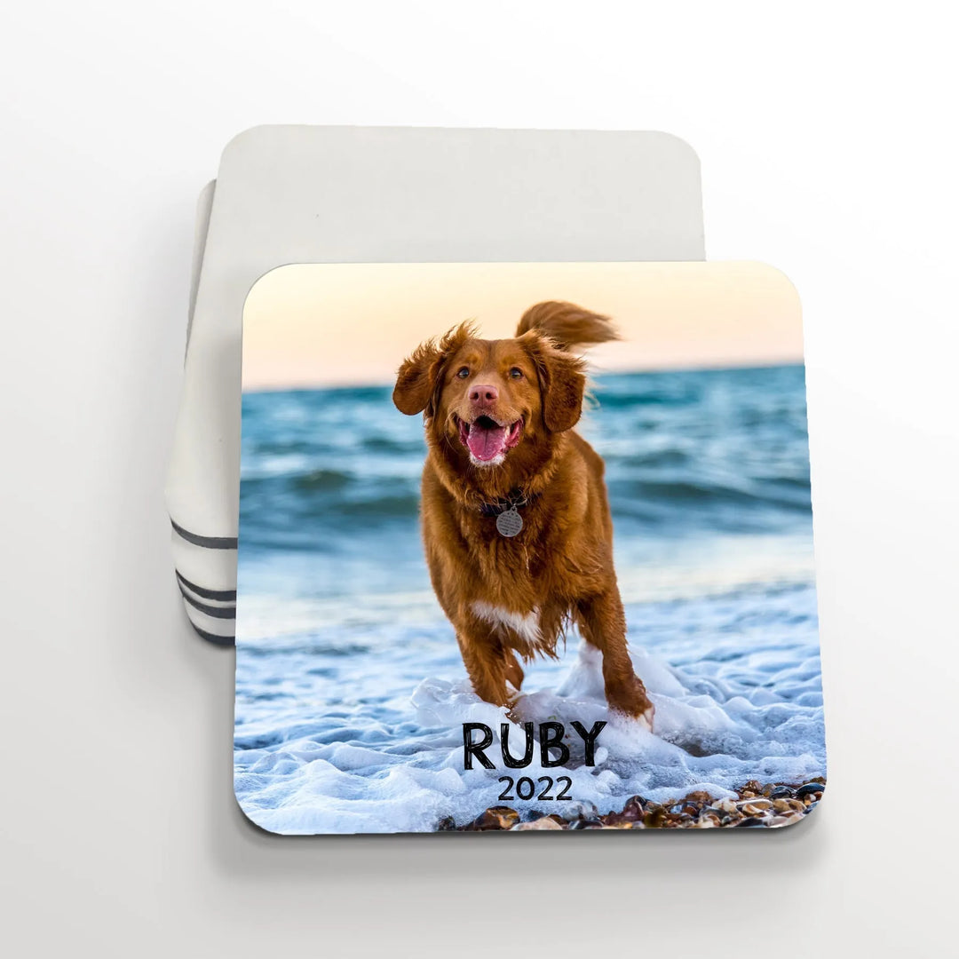 Pet Photo Square Coasters - iCustomLabel