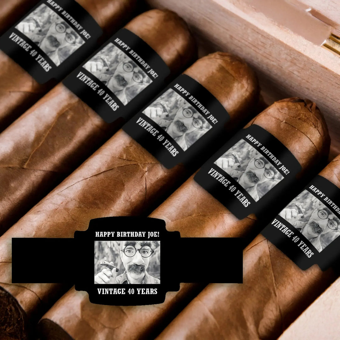 Photo Birthday Cigar Bands - iCustomLabel