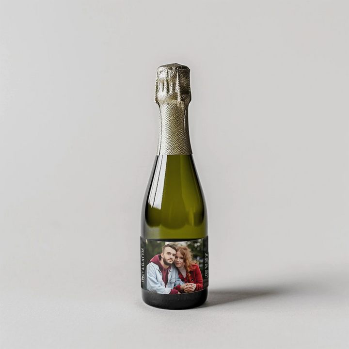 Photo Black Bars Mini Champagne Split Label