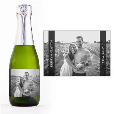 Photo Black Bars Mini Champagne Split Label - iCustomLabel