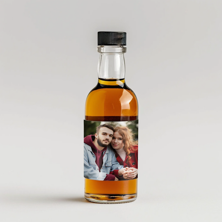 Photo Black Bars Mini Liquor Label - iCustomLabel