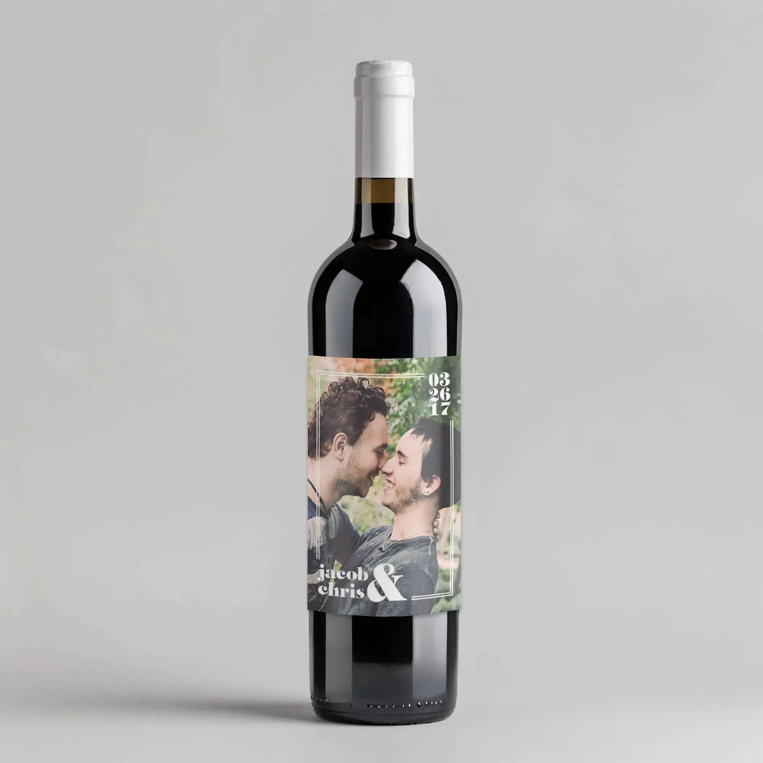 Photo Frame Wine Label - iCustomLabel