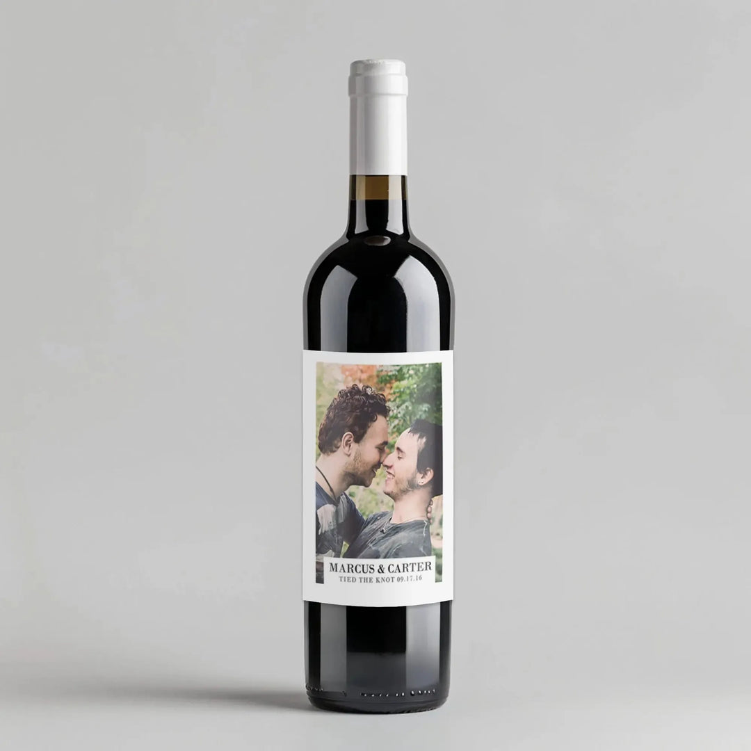 Photo Names Wine Label - iCustomLabel