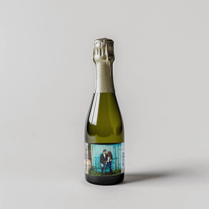 Photo White Bars Mini Champagne Split Label - iCustomLabel