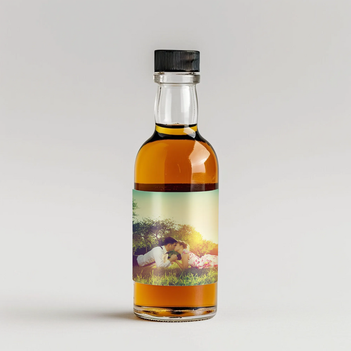 Photo White Bars Mini Liquor Label - iCustomLabel