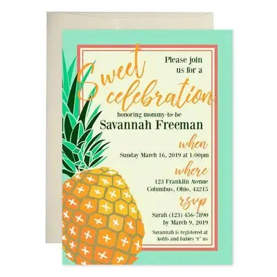 Pineapple Baby Shower Invitations - iCustomLabel