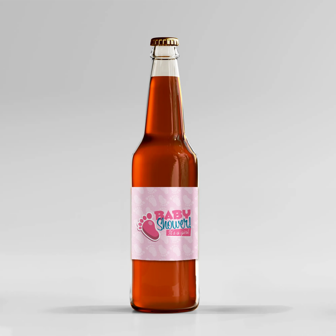 Pink Baby Feet Soda Label - iCustomLabel
