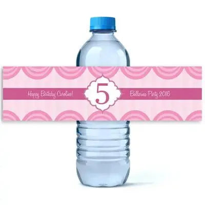 Pink Birthday Water Bottle Labels - iCustomLabel