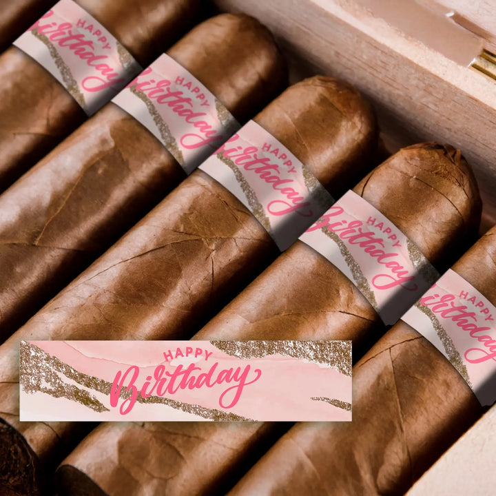 Pink Swirl Straight Cigar Bands - iCustomLabel