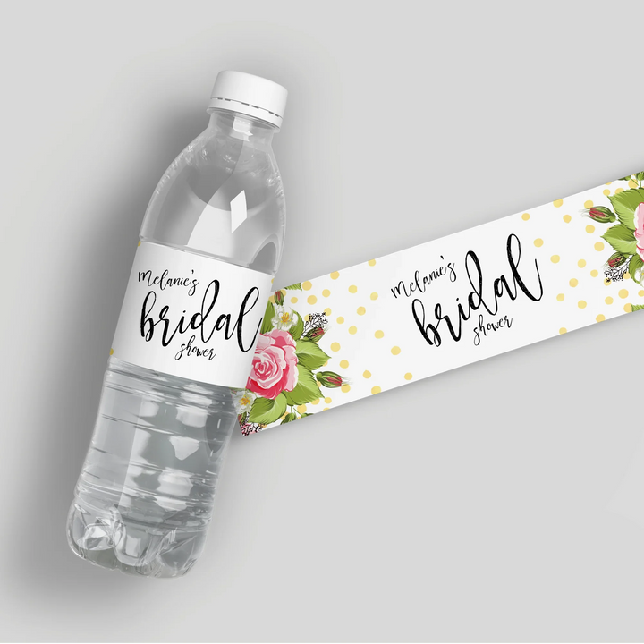 Pink Tie The Knot Water Bottle Labels