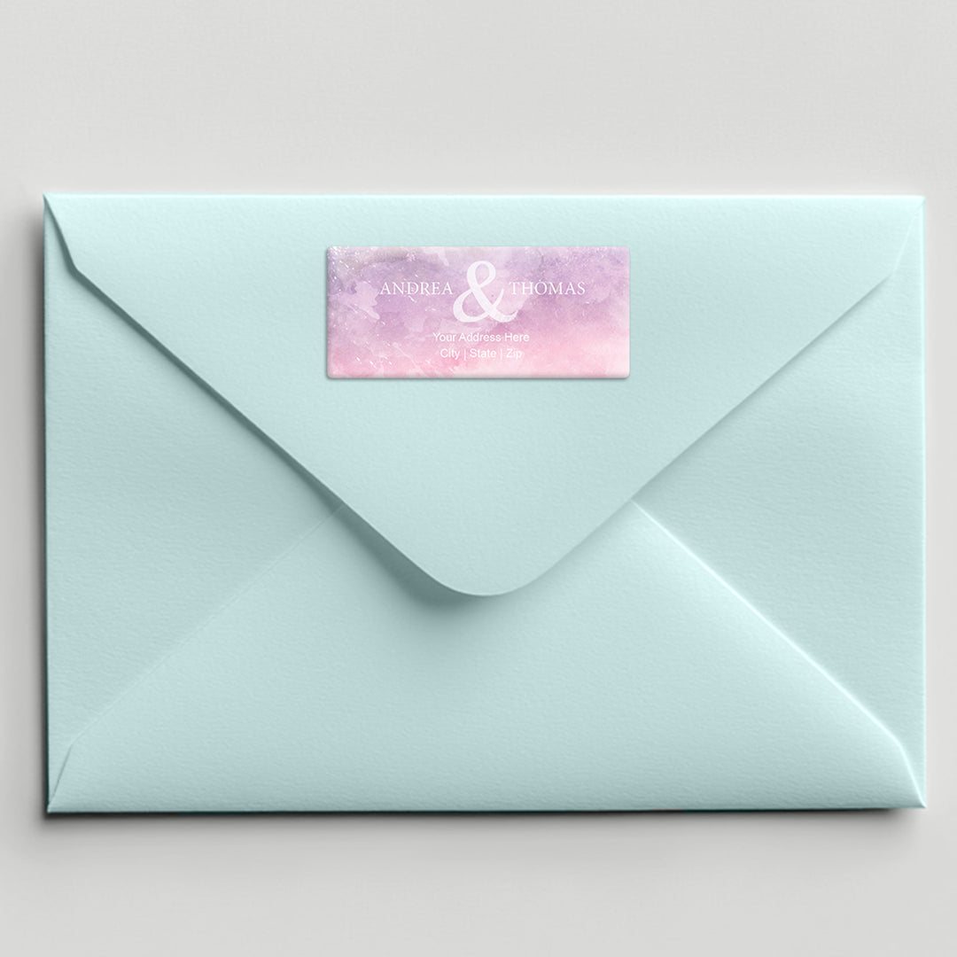 Pink Watercolor Address Label - iCustomLabel