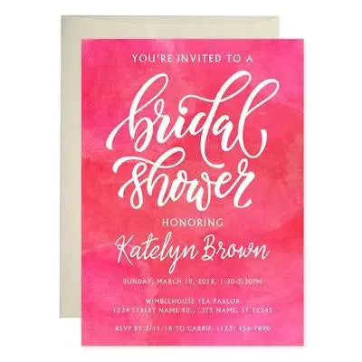 Pink Watercolors Bridal Shower Invitations - iCustomLabel