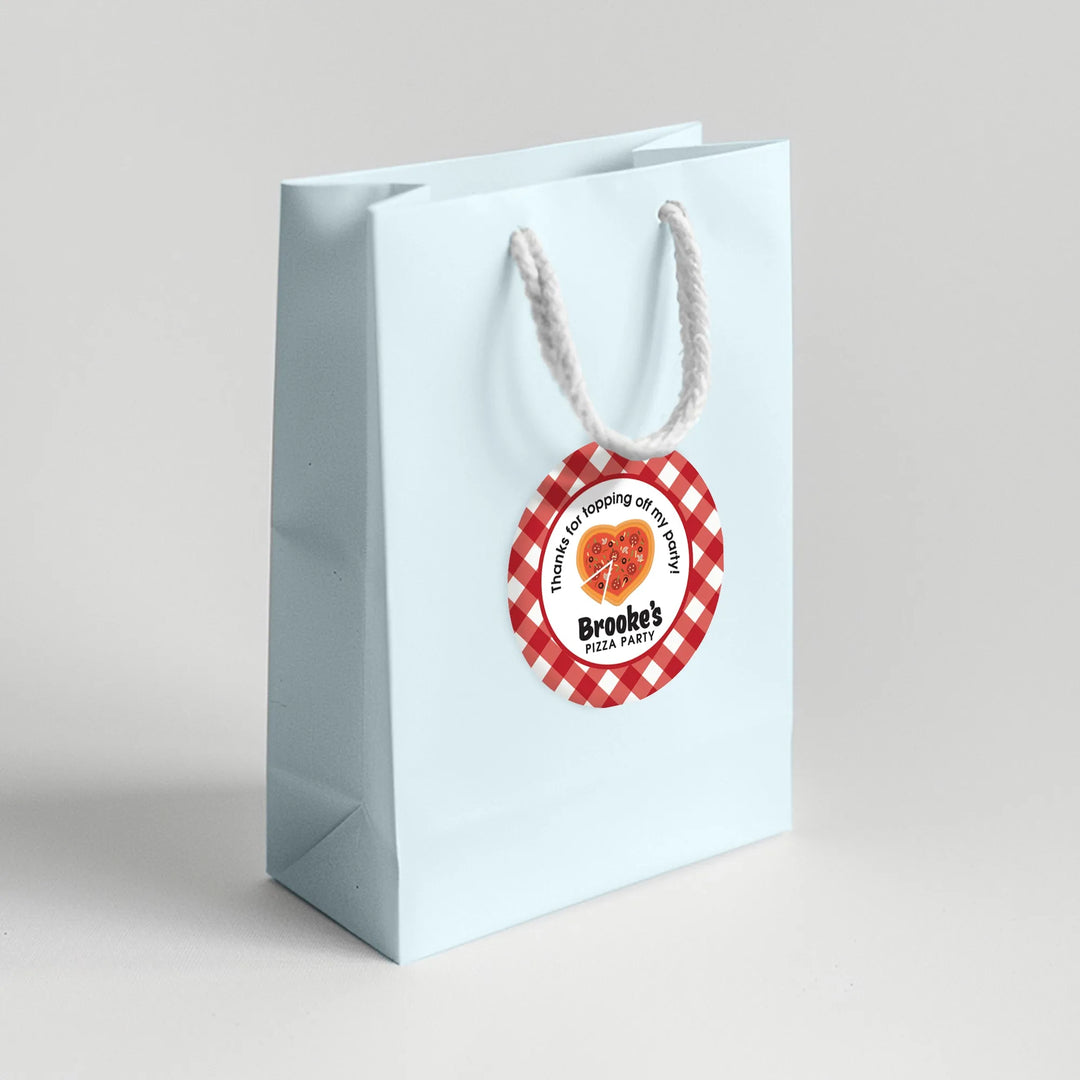 Pizza Heart Birthday Favor Labels - iCustomLabel