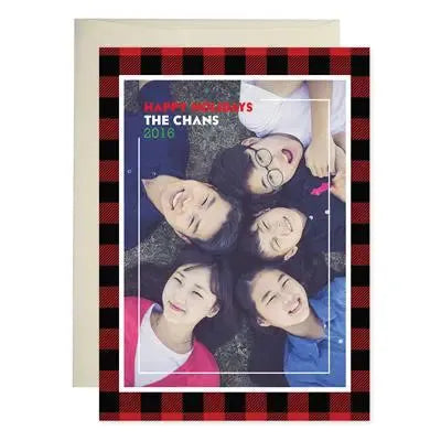 Plaid Holiday Cards - iCustomLabel