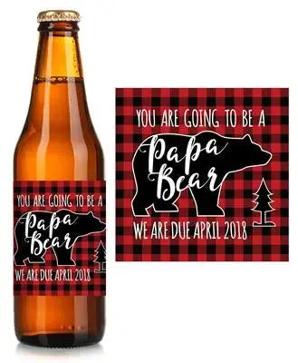 Plaid Poppa Bear Beer Label - iCustomLabel