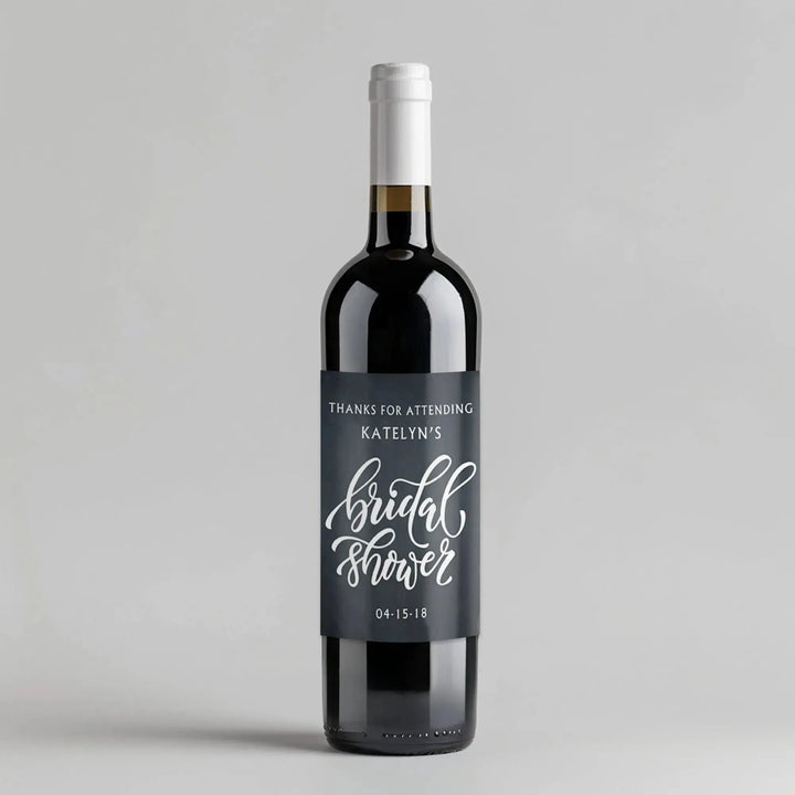 Plain Chalk Bridal Shower Wine Label - iCustomLabel