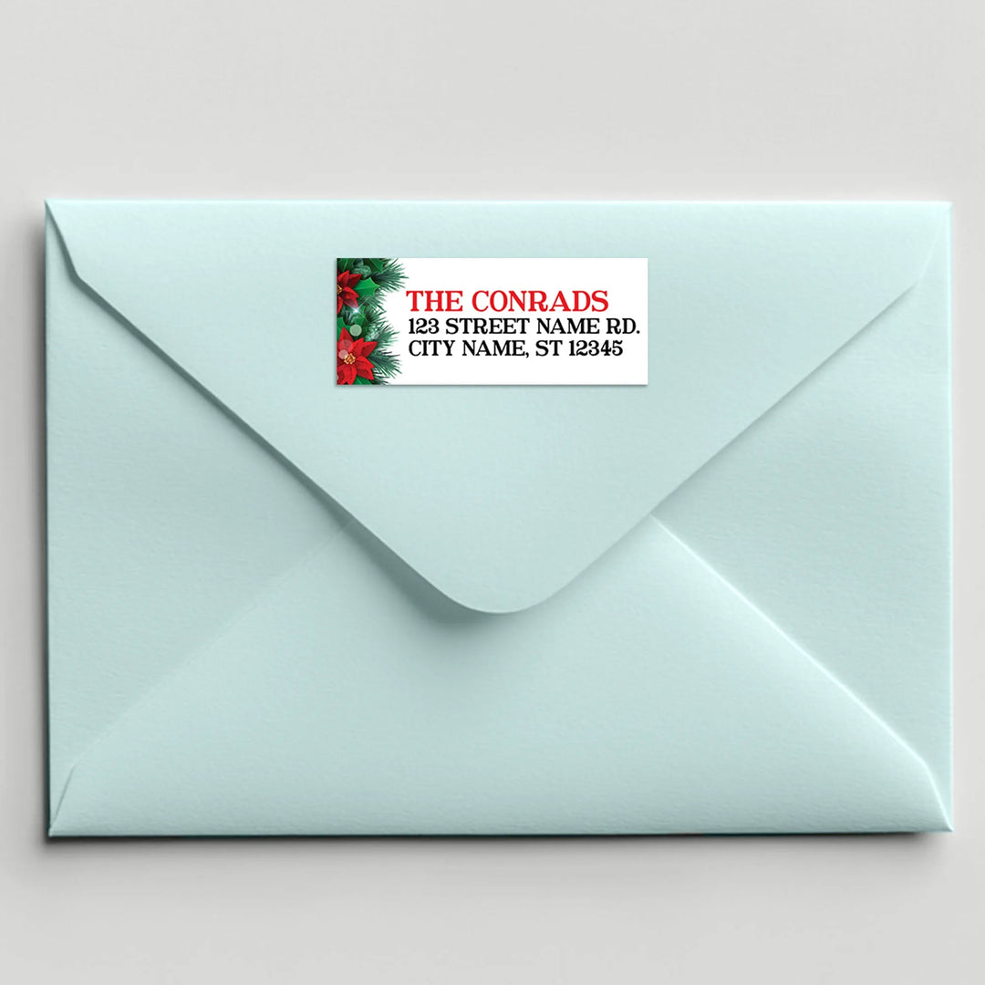 Poinsettia Address Label - iCustomLabel