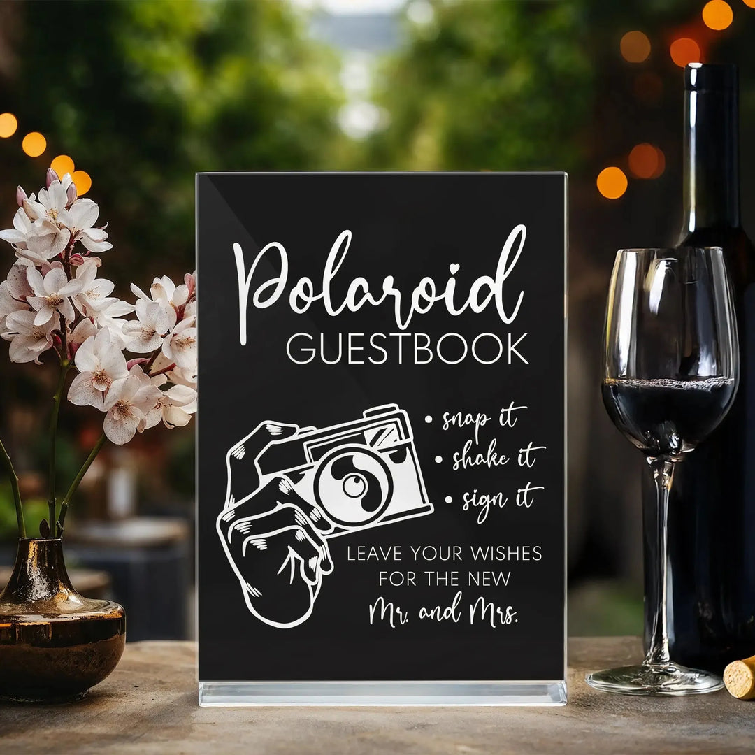 Polaroid Guestbook Wedding Table Sign - iCustomLabel