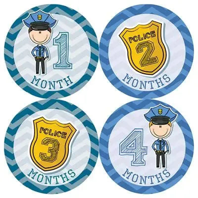 Police Officer Baby Month Stickers - iCustomLabel