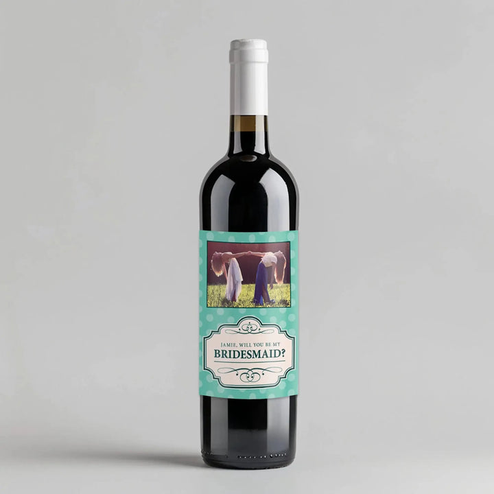 Polka Dot Bridesmaid Wine Label - iCustomLabel