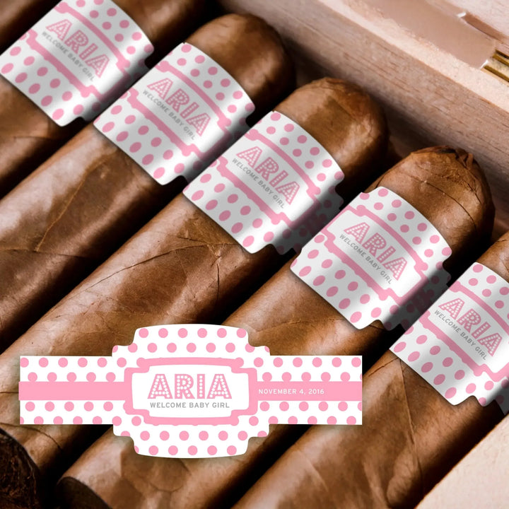 Polka Dots Baby Girl Buckle Cigar Bands - iCustomLabel