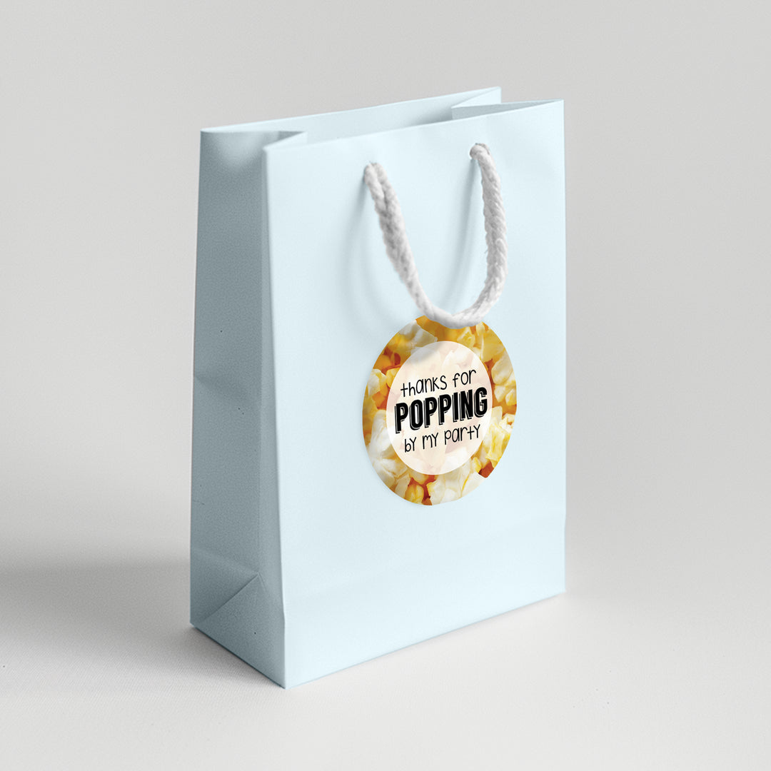 Popcorn Birthday Favor Labels - iCustomLabel