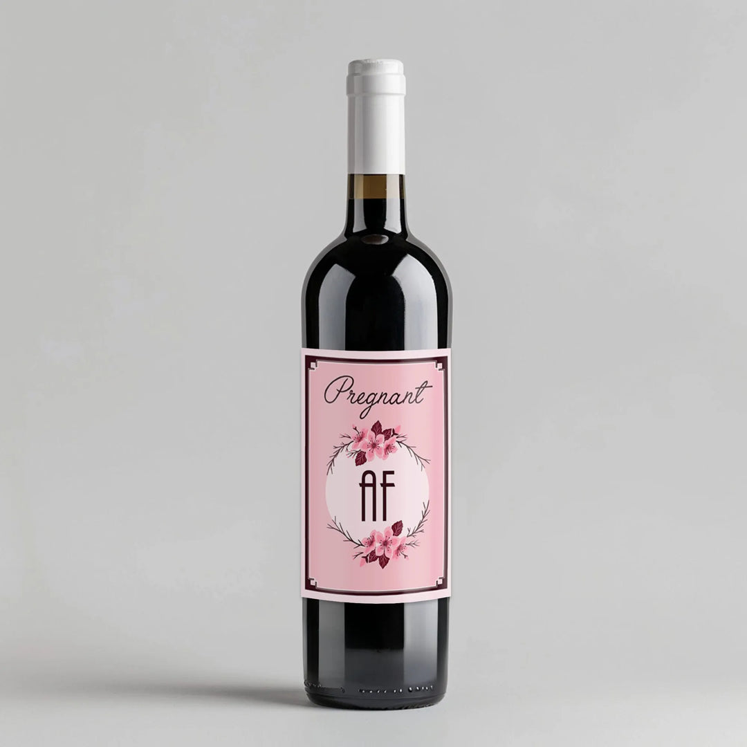 Pregnant AF Wine Label - iCustomLabel