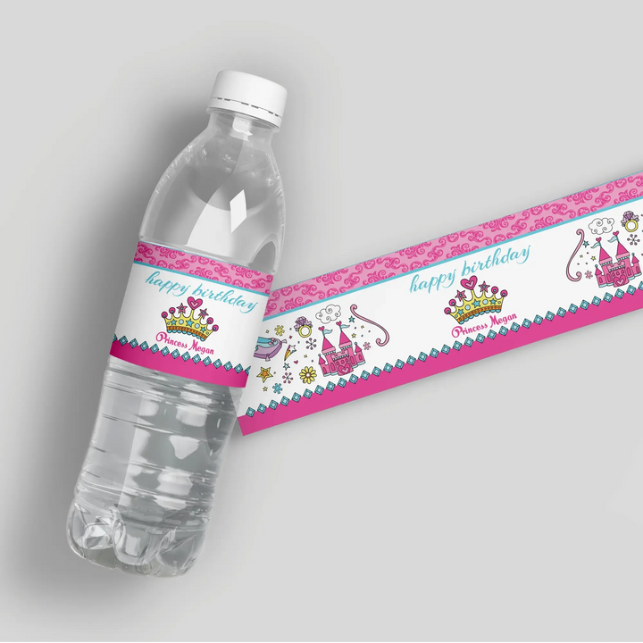 Princess Castle Water Bottle Labels - iCustomLabel