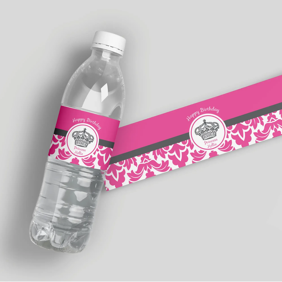 Princess Water Bottle Labels - iCustomLabel