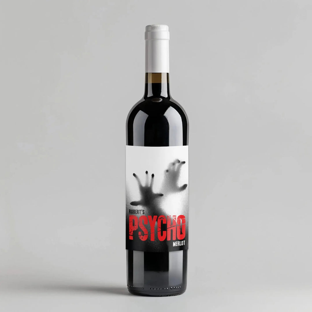 Psycho Wine Label - iCustomLabel