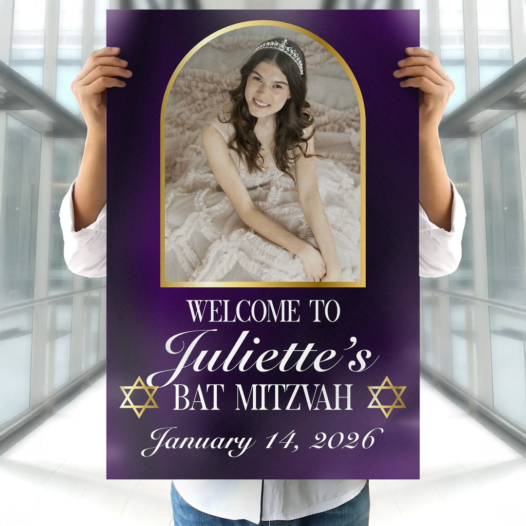 Purple Bat Mitzvah Sign