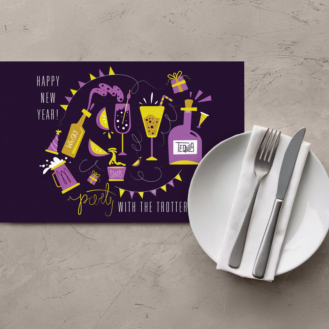 Purple Gold New Years Placemats - iCustomLabel