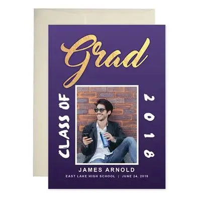 Purple Graduation Announcements - iCustomLabel