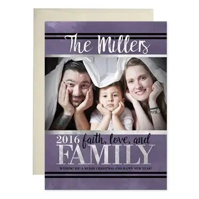 Purple Silver Holiday Cards - iCustomLabel