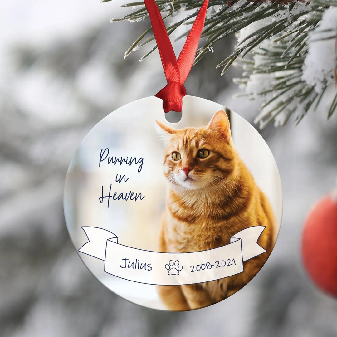 Purring In Heaven Christmas Ornament - iCustomLabel