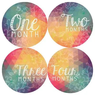Rainbow Triangles Baby Month Stickers - iCustomLabel