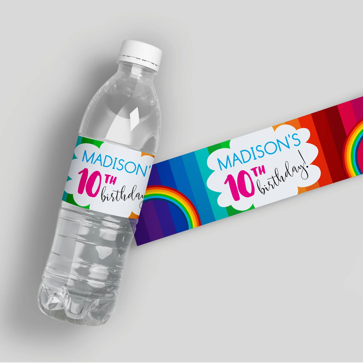Rainbow Water Bottle Labels