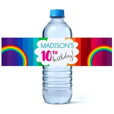 Rainbow Water Bottle Labels - iCustomLabel