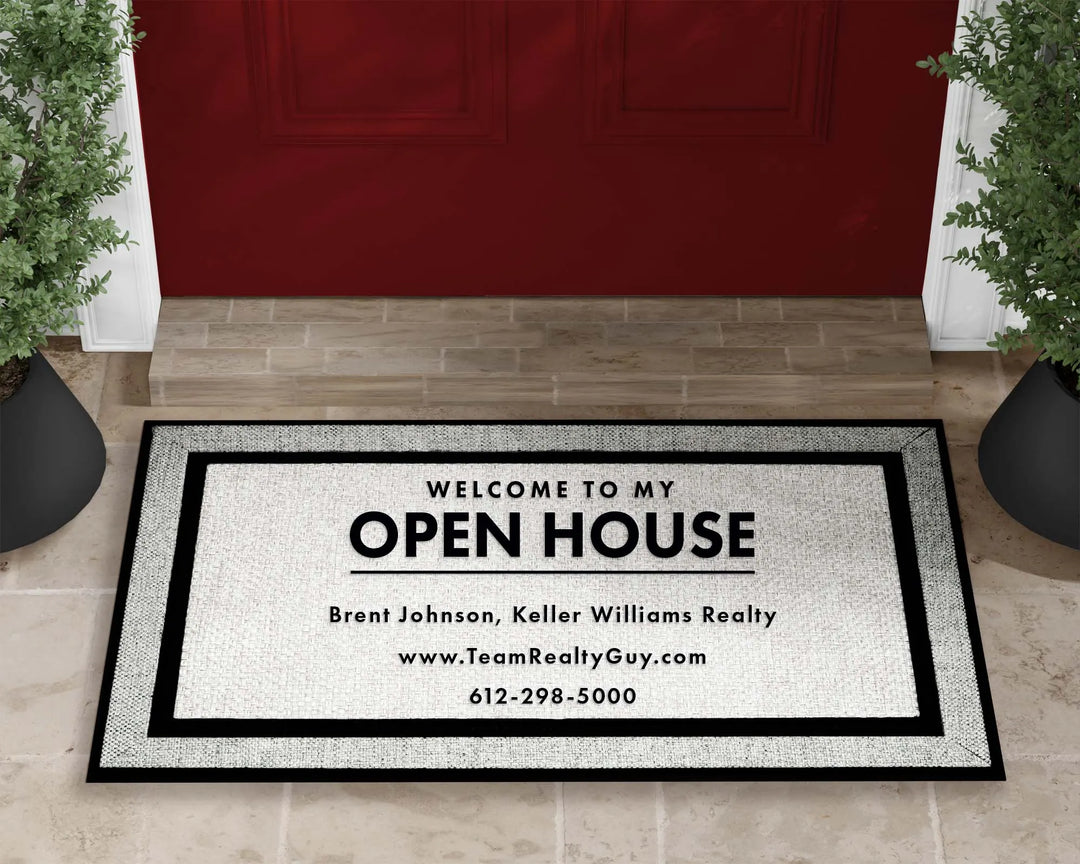 Real Estate Open House Welcome Mat - iCustomLabel