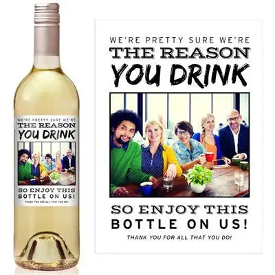 Reason You Drink Boss Gift Wine Label - iCustomLabel