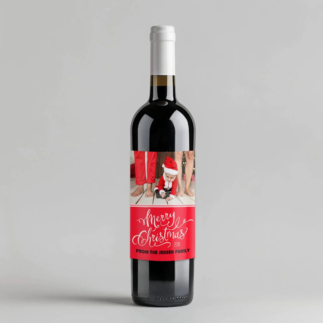 Red Background Wine Label - iCustomLabel