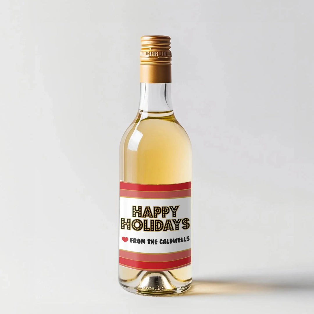 Red Christmas Mini Wine Label - iCustomLabel