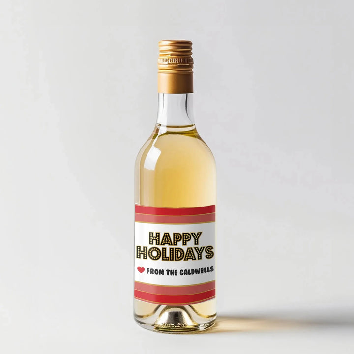 Red Christmas Mini Wine Label - iCustomLabel