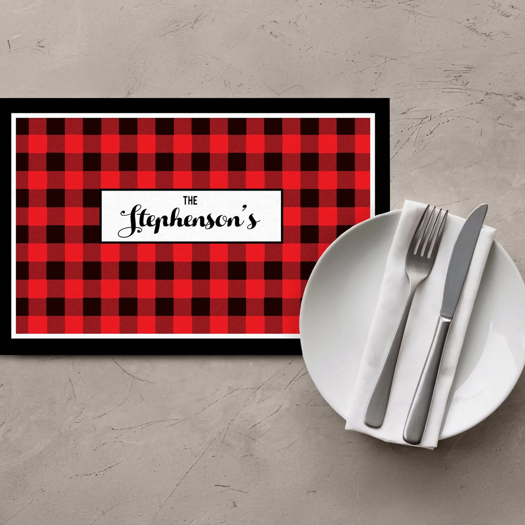 Red Flannel Placemats - iCustomLabel