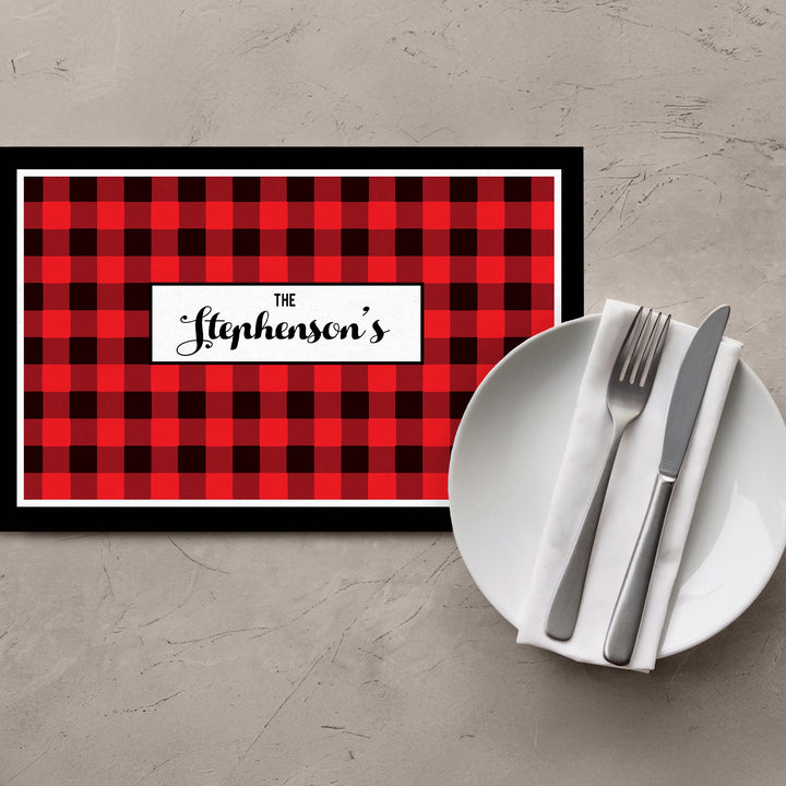 Red Flannel Placemats - iCustomLabel