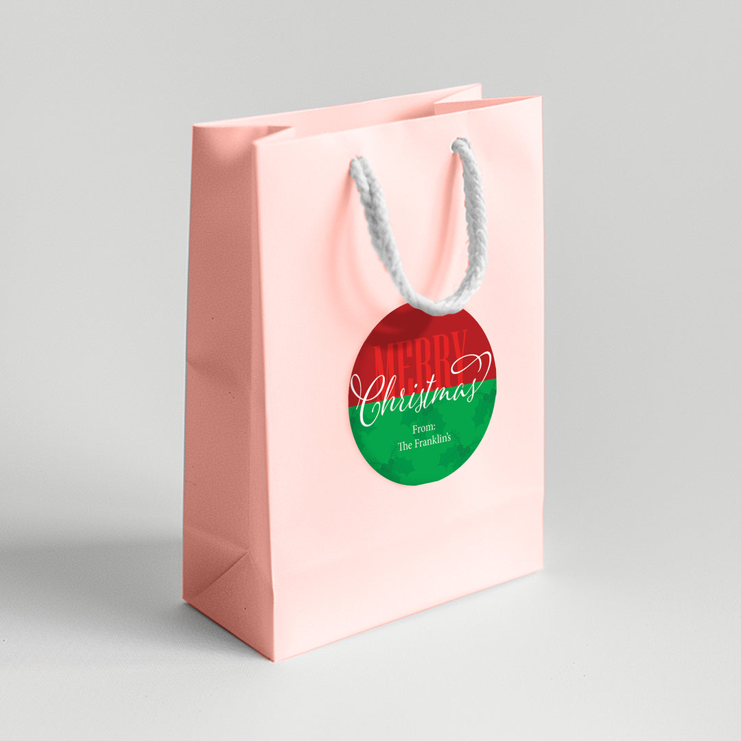 Red Green Christmas Gift Sticker - iCustomLabel