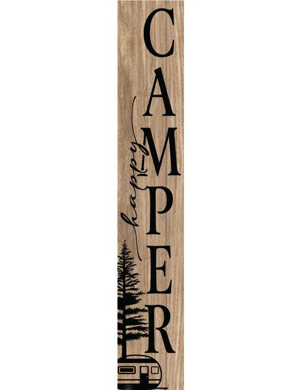Happy Camper Porch Leaner Welcome Sign - iCustomLabel
